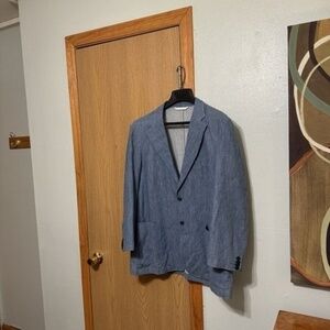 Trussardi Jeans Size 56 Blue Two-Button Blazer w/Long Sleeve Blazer - EUC